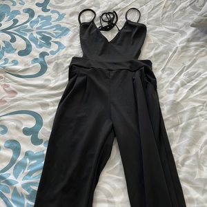 Backless black Jumpsuit with cutouts